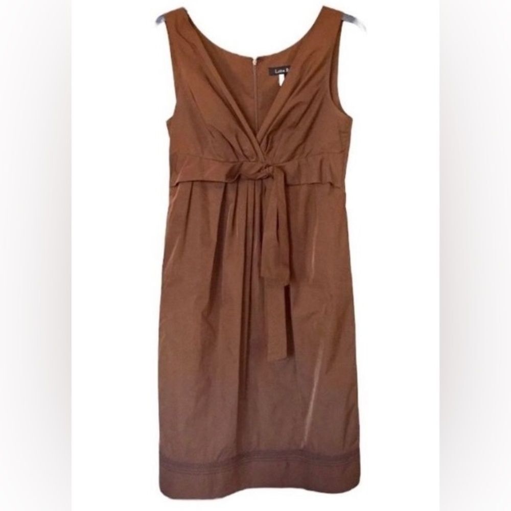 Lida Baday Brown sleeveless Sheath Dress Sz 8
